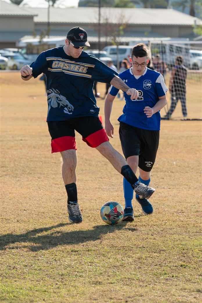 Students play at Unified Soccer